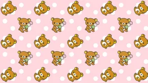 Kawaii Japanese Girl Holding Umbrella In Cherry Blossom Garden Wallpaper