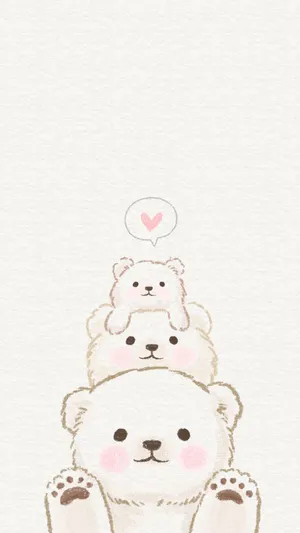 Kawaii Polar Bear Iphone Art Wallpaper