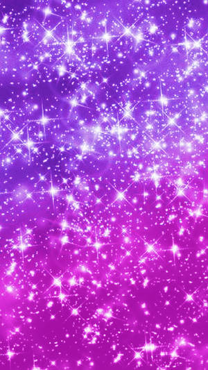 Kawaii Purple Sparkling Galaxy Wallpaper