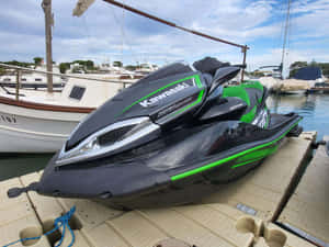 Kawasaki Black Green Jet Ski Wallpaper