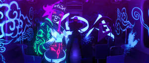 Kda Neon Akali Pop/star Mv Wallpaper