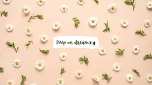 Keep On Sleeping On A Pink Background With Daisies Wallpaper