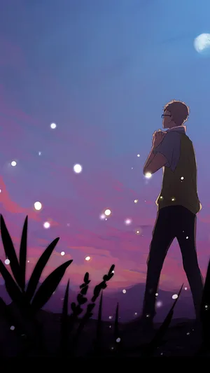Kei Tsukishima Colorful Horizon Wallpaper