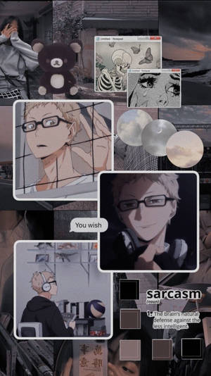 Kei Tsukishima Gothic Mood Board Wallpaper