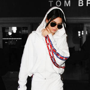 Kendall Jenner With Champion Logo Wallpaper