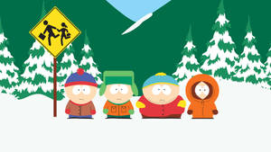 Kenny Mccormick And Friend Snowy Mountain Wallpaper
