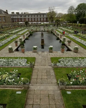 Kensington Palace Garden Gloomy Day Wallpaper