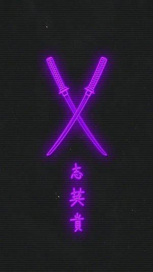Keren Neon Light Katanas Wallpaper