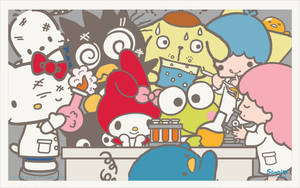Keroppi And Friends In A Lab Wallpaper