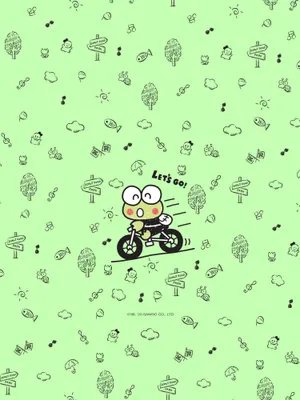 Keroppi Riding A Bike Wallpaper