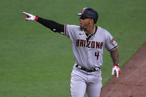 Ketel Marte Points At Spectators Wallpaper