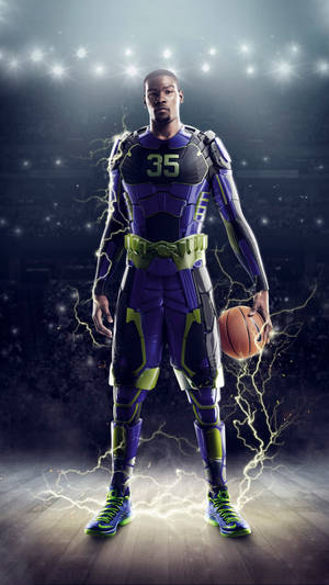 Kevin Durant Robotic Suit Cool Basketball Iphone Wallpaper