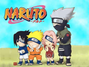 Kicking Up A Fun Adventure With Naruto Chibi Wallpaper
