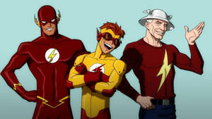 Kid Flash And Other Speedsters Artwork Wallpaper