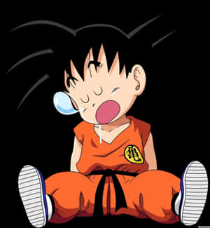 Kid Goku Harnessing His Power Wallpaper