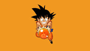 Kid Goku With A Dragon Ball Wallpaper