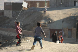 Kids Playing In Kabul Wallpaper