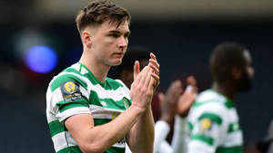 Kieran Tierney Clapping His Hand Wallpaper