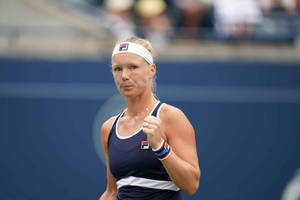 Kiki Bertens Celebrating A Win With A Low-key Fist Pump Wallpaper