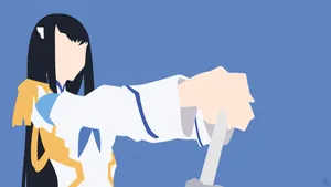 Kill La Kill Blue Minimal Satsuki Wallpaper