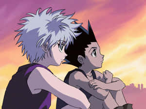 Killua Cute Sitting Wallpaper