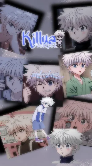 Killua Face Collage Wallpaper