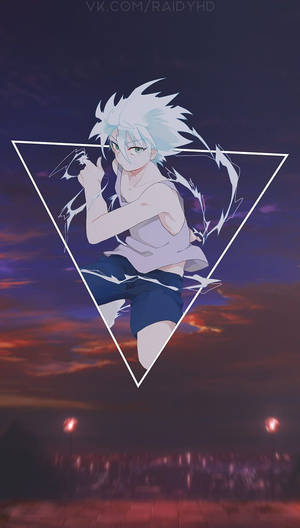 Killua Geometric Art Wallpaper
