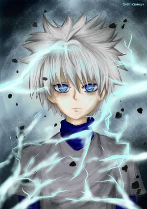 Killua Lightning Portrait Wallpaper
