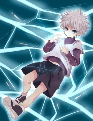 Killua On Blue Lightning Wallpaper
