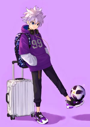 Killua Purple Outfit Wallpaper