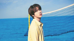 Kim Seok Jin At Beach Wallpaper