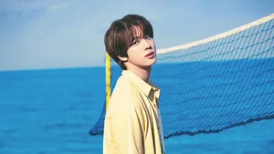 Kim Seok Jin At Beach Wallpaper