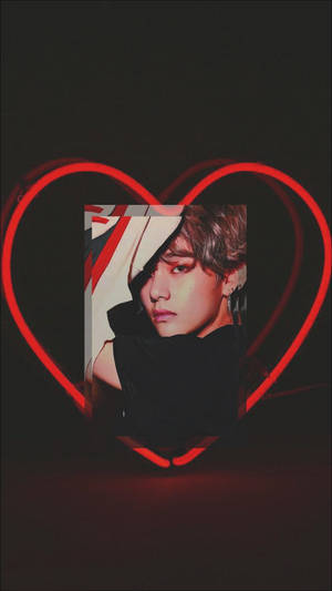 Kim Tae-hyung Aesthetic Red Heart Wallpaper