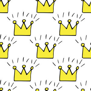 King And Queen Crown Pattern Wallpaper