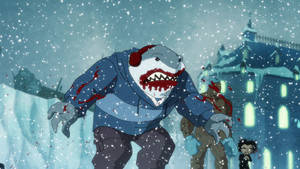 King Shark In The Snow Wallpaper