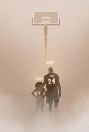 Kobe And Gigi, Two Shining Stars In Heaven. Wallpaper