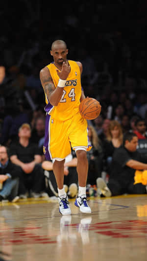 Kobe Bryant Phone On Court Wallpaper