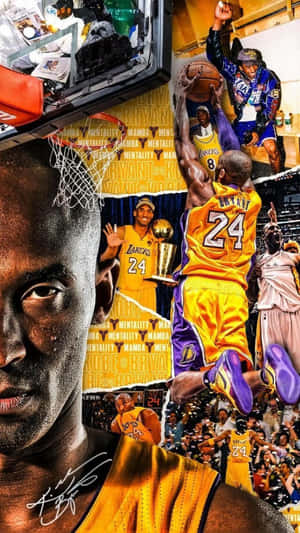 Kobe Dunking Collage Wallpaper