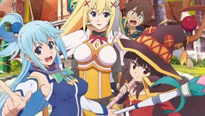 Konosuba Megumin Aqua And Darkness Wallpaper