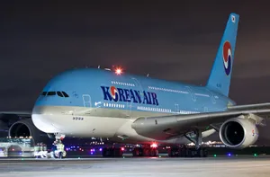 Korean Air Airbus A380-861 Airplane Model Wallpaper