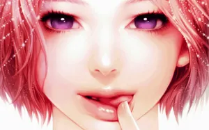 Korean Anime Girl With Pink Hair Wallpaper