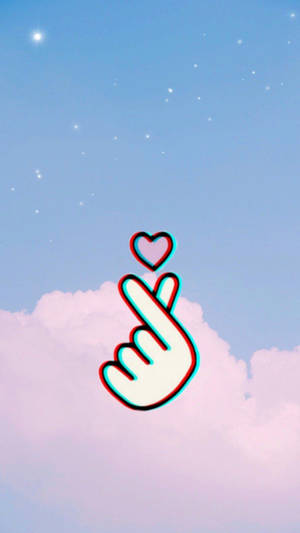 Korean Finger Heart Mobile Wallpaper