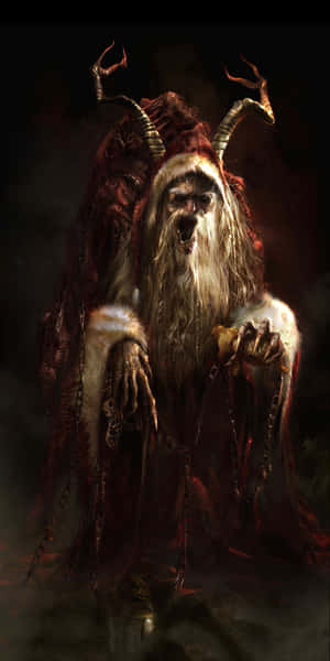 Krampus Is A Creature In Alpine Folklore Who Punishes Naughty Children During The Christmas Season. Wallpaper