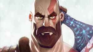 Kratos Cartoon Art Wallpaper