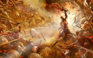 Kratos Engages In Epic Battles Against His Enemies In God Of War 3 Wallpaper