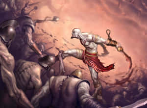 Kratos Takes Down The Gods In God Of War 3 Wallpaper