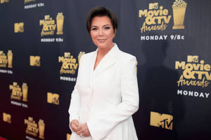 Kris Jenner At The Movie And Tv Awards Looking Glamorous Wallpaper