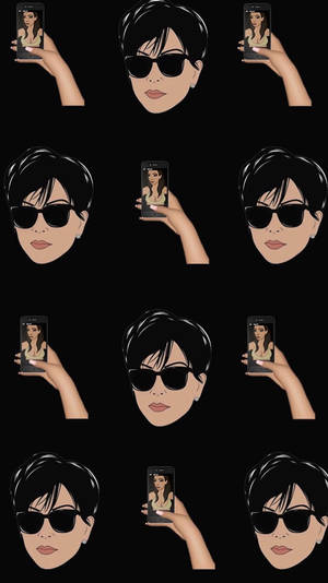 Kris Jenner Head Pattern Wallpaper