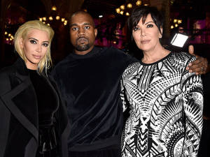 Kris Jenner With Kim And Kanye Wallpaper
