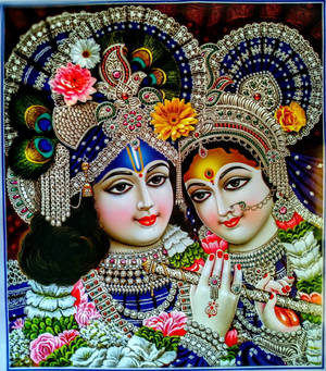 Krishna God 3d Traditional Art Style Wallpaper